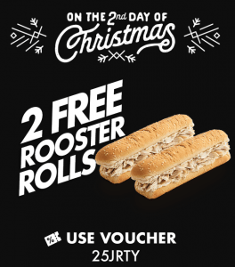 DEAL: Red Rooster - 2 Free Rooster Rolls (2 to 6 December 2019 - 25 Days of Christmas) 3