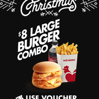 DEAL: Red Rooster - $8 Large Burger Combo (22 to 26 December 2019 - 25 Days of Christmas) 4