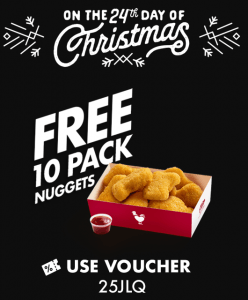 DEAL: Red Rooster - Free 10 Pack Nuggets (24 to 28 December 2019 - 25 Days of Christmas) 3