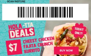DEAL: Salsa's App - $7 Cheesy Chicken Fajita Crunch Burrito (7 December 2019) 4