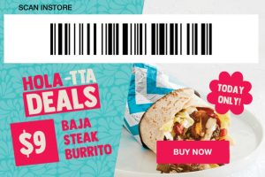 DEAL: Salsa's App - $9 Baja Steak Burrito (8 December 2019) 4