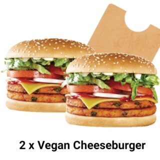 DEAL: Hungry Jack's App - 2 Vegan Cheeseburgers for $10.45 5 DEAL: Hungry Jack's App - 2 Vegan Cheeseburgers for $10.45 5