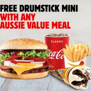 DEAL: Hungry Jack's App - Free Drumstick Mini with Any Aussie Value Meal 4 DEAL: Hungry Jack's App - Free Drumstick Mini with Any Aussie Value Meal 4