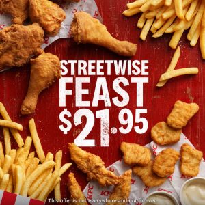 DEAL: KFC $21.95 Streetwise Feast (6 pc Chicken, 3 Tenders, 6 Nuggets, 2 Large Chips) 3