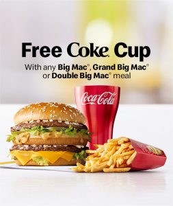 DEAL: McDonald's - Free Aluminium Coke Cup with Big Mac Meal (starts 8 January 2020) 3
