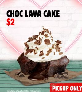 DEAL: Hungry Jack's App - $2 Choc Lava Cake (until 14 February 2020) 3