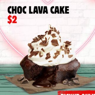 DEAL: Hungry Jack's App - $2 Choc Lava Cake (until 14 February 2020) 10 DEAL: Hungry Jack's App - $2 Choc Lava Cake (until 14 February 2020) 10