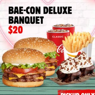 DEAL: Hungry Jack's App - $20 Bae-con Deluxe Banquet (until 14 February 2020) 9 DEAL: Hungry Jack's App - $20 Bae-con Deluxe Banquet (until 14 February 2020) 9