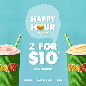 DEAL: Boost Juice - 2 Boosts for $10 between 3-5pm (10-14 February 2020) 8