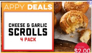 DEAL: Domino's Offers App - $2 Cheese & Garlic Scrolls (26 February 2020) 3