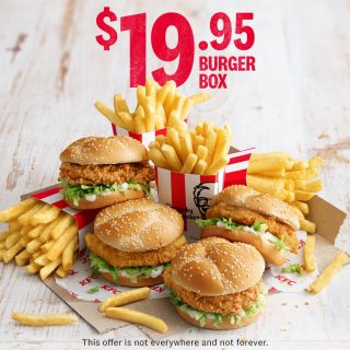 DEAL: KFC $19.95 Value Burger Box (4 Burgers & 4 Regular Chips) 10