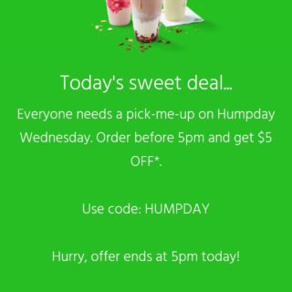 DEAL: Menulog HUMPDAY Code - $5 off before 5pm (26 February 2020) 9 DEAL: Menulog HUMPDAY Code - $5 off before 5pm (26 February 2020) 9