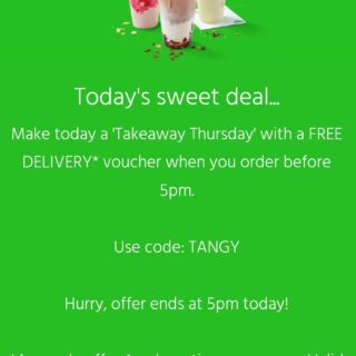 DEAL: Menulog TANGY Code - Free Delivery before 5pm (27 February 2020) 4 DEAL: Menulog TANGY Code - Free Delivery before 5pm (27 February 2020) 4