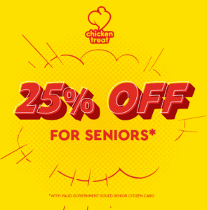 DEAL: Chicken Treat - 25% off for Seniors (until 30 April 2020) 10