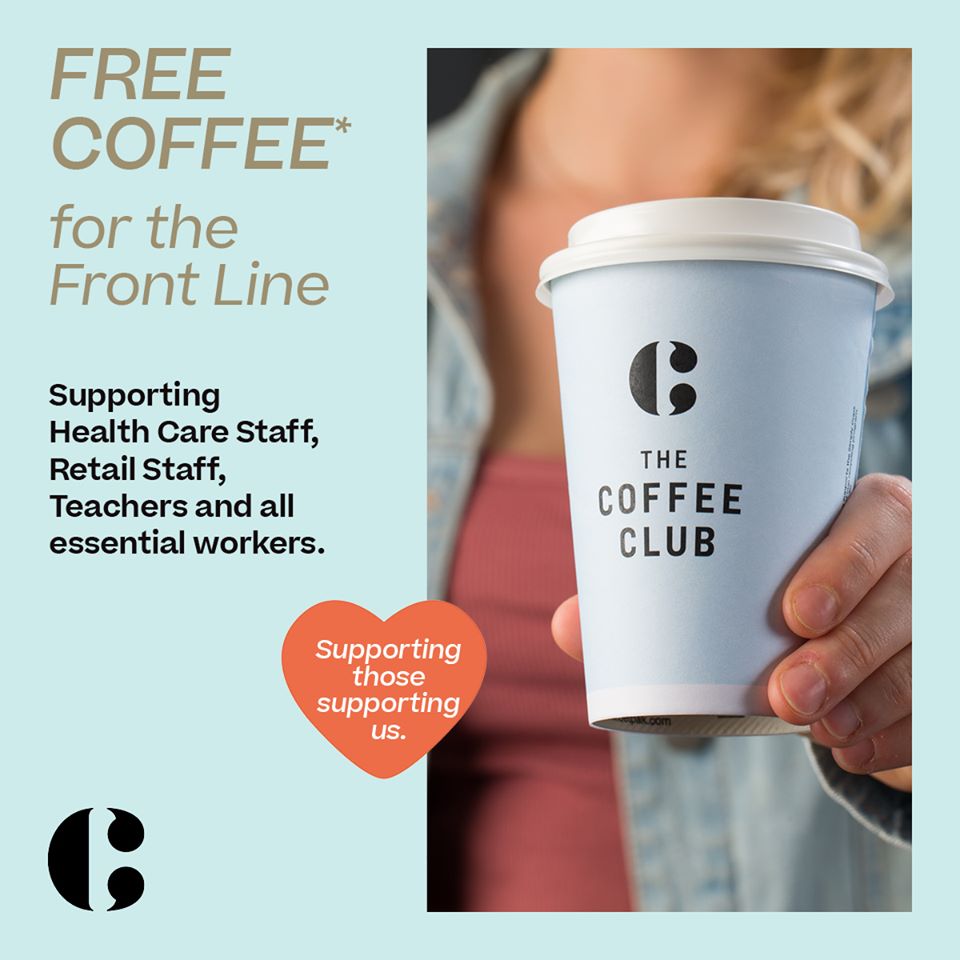 NEWS: The Coffee Club - Free Regular Coffee with Any Meal Purchase for Healthcare Workers, Retail Staff & Essential Workers 22