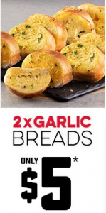 DEAL: Domino's - 2 Garlic Breads for $5 or 2 1.25L Drinks for $6 (until 16 March 2020) 3