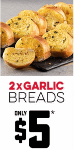 DEAL: Domino's - 2 Garlic Breads for $5 or 2 1.25L Drinks for $6 (until 16 March 2020) 1