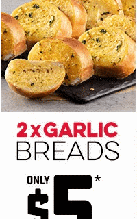 DEAL: Domino's - 2 Garlic Breads for $5 or 2 1.25L Drinks for $6 (until 16 March 2020) 9 DEAL: Domino's - 2 Garlic Breads for $5 or 2 1.25L Drinks for $6 (until 16 March 2020) 9