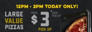 DEAL: Domino's - $3 Large Value Pizza (12pm-2pm 23 March 2020) 1
