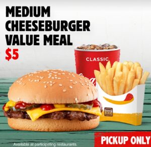 DEAL: Hungry Jack's App - $5 Medium Cheeseburger Meal (until 13 April 2020) 29 DEAL: Hungry Jack's App - $5 Medium Cheeseburger Meal (until 13 April 2020) 1