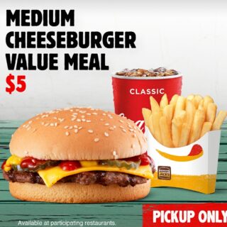 DEAL: Hungry Jack's App - $5 Medium Cheeseburger Meal (until 13 April 2020) 1 DEAL: Hungry Jack's App - $5 Medium Cheeseburger Meal (until 13 April 2020) 1