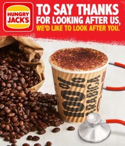 NEWS: Hungry Jack's - Free Medium Coffee, Soft Drink or Water for Healthcare Workers 24