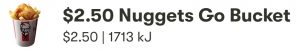 DEAL: KFC - $2.50 Nuggets Go Bucket with App 26