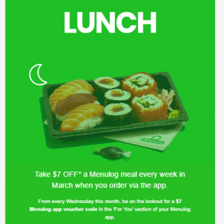 DEAL: Menulog - $7 off between 12am-5pm (New Code Every Week in March) 2