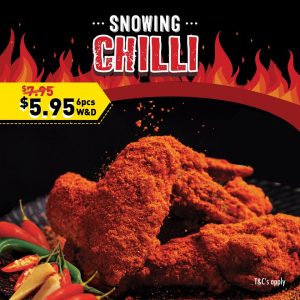 DEAL: Nene Chicken - 6 Snowing Chilli Wingettes & Drumettes for $4.95 (WA/NT) $5.95 (VIC/NSW/QLD) (normally $7.95) 6