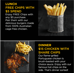 DEAL: Oporto Flame Rewards - Free Chips with $5 Purchase, $15 Whole Chicken + Share Chips 1 DEAL: Oporto Flame Rewards - Free Chips with $5 Purchase, $15 Whole Chicken + Share Chips 1