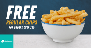 DEAL: Ribs & Burgers - Free Regular Chips with $30 Spend via Deliveroo 7