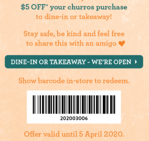 DEAL: San Churro - $5 off Selected Churro Items (until 5 April 2020) 3