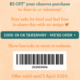 DEAL: San Churro - $5 off Selected Churro Items (until 5 April 2020) 9