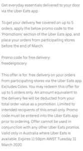 DEAL: Uber Eats - 5 Free Grocery Deliveries (until 31 March 2020) 2 DEAL: Uber Eats - 5 Free Grocery Deliveries (until 31 March 2020) 2