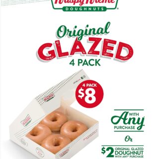 DEAL: 7-Eleven – $2 Krispy Kreme Original Glazed or $8 4 Pack with Any Purchase (until 4 May 2020) 1 DEAL: 7-Eleven – $2 Krispy Kreme Original Glazed or $8 4 Pack with Any Purchase (until 4 May 2020) 1