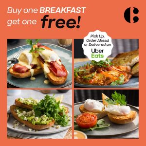 DEAL: The Coffee Club - Buy One Breakfast Get One Free (Pickup In-Store or Uber Eats) 10