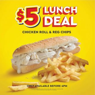 DEAL: Chicken Treat - $5.95 Chicken Roll & Regular Chips until 4pm (until 30 January 2024) 5
