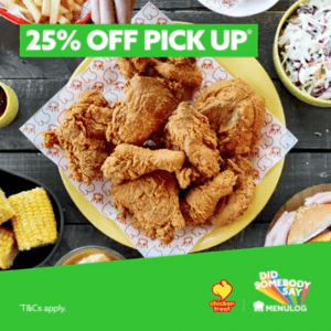 DEAL: Chicken Treat - 25% off Pick Up Orders via Menulog 15