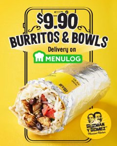 DEAL: Guzman Y Gomez - $9.90 Burritos & Bowls on Menulog 30