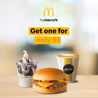 DEAL: McDonald’s - $1 Cheeseburger, McCafe Coffee or Sundae for New mymacca's App Users 1