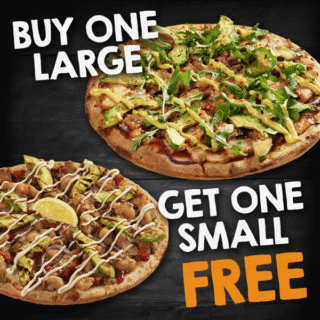 DEAL: Pizza Capers - Buy One Large Pizza and Get a Small Pizza Free + More Deals 6 DEAL: Pizza Capers - Buy One Large Pizza and Get a Small Pizza Free + More Deals 6