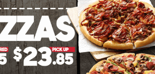 DEAL: Pizza Hut - 3 Large Pizzas $23.85 Pickup/$29.95 Delivered, 1 Large Pizza + 2 Sides $14 Pickup & More 8