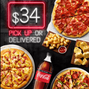 DEAL: Pizza Hut - 3 Large Pizzas + 3 Sides $34 Delivered, Free Garlic Bread with Pizza Purchase & More 3