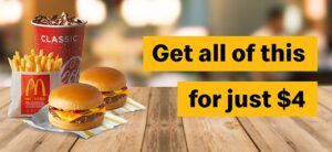 DEAL: McDonald's - $4 Small Cheeseburger Meal + Extra Cheeseburger with mymacca's app (2 May 2020) 1