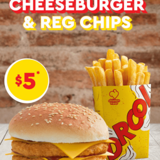 DEAL: Chicken Treat - $5 Double Cheeseburger + Regular Chips 5