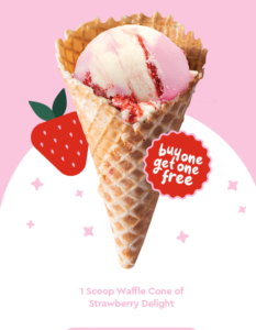 DEAL: Baskin Robbins - Buy One Get One Free Strawberry Delight Waffle Cone for Club 31 members 4