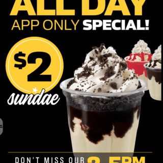 DEAL: Carl's Jr App - $2 Sundae, $2 Cheeseburger (2-5pm), $1 Small Fries (2-5pm) 3