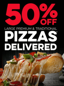 DEAL: Domino's - 50% off Large Traditional & Premium Pizzas Delivered 1