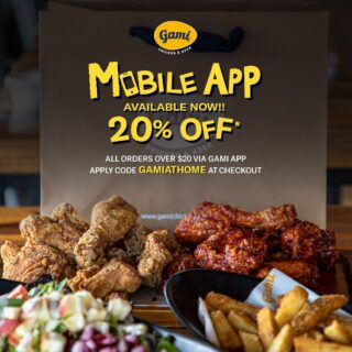 DEAL: Gami Chicken - 20% off Orders over $20 with App + Free Delivery with DoorDash 10