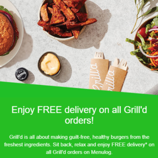 DEAL: Grill'd - Free Delivery via Menulog 7